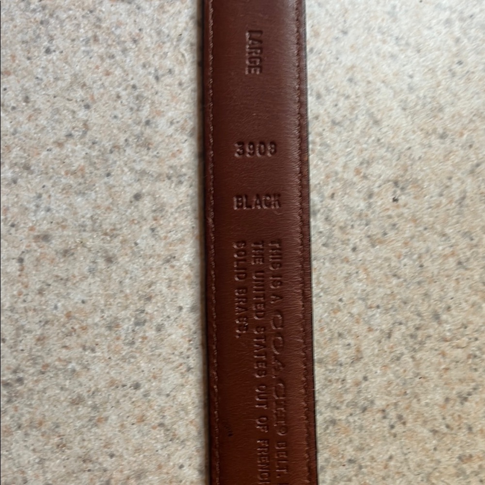 Coach 90s vintage Black Leather Belt with Engraved brass Buckle large - Picture 4 of 6